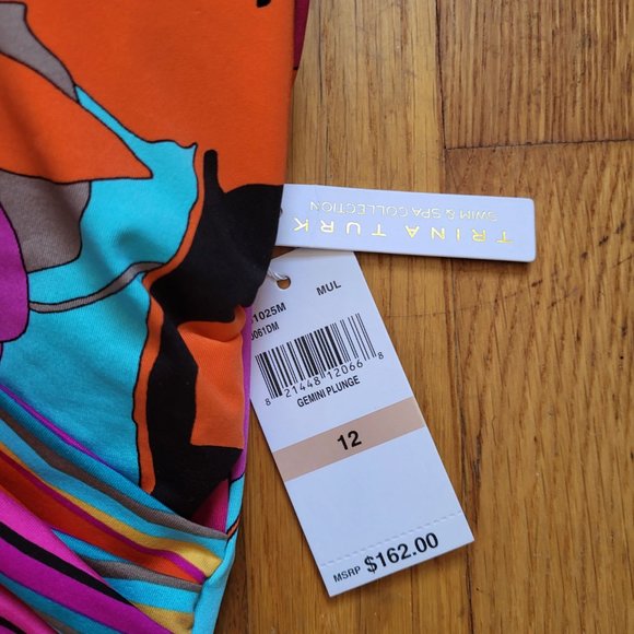 Trina Turk Gemini Plunge Maillot Swimsuit - 12 - NWT - Picture 6 of 10